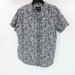 Wildfang Black and White 2D Textured Print Essential Button-Down Shirt XL Unisex
